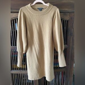 French Connection Camel- Colored Long Sleeve Winter Dress